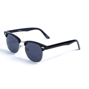 Жіночі сонцезахисні окуляри 12733 чорні з чорною лінзою 