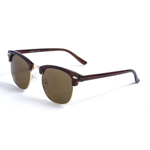 Женские сонцезащитные очки 12737 коричневые с коричневой линзой 