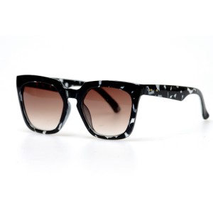 Жіночі сонцезахисні окуляри 10764 чорно-білі з коричневою лінзою 