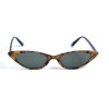 Женские сонцезащитные очки 12740 леопардовые с зелёной линзой 