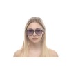Женские сонцезащитные очки 10765 чёрные с фиолетовой линзой 