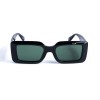Женские сонцезащитные очки 12753 чёрные с зелёной линзой 