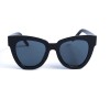 Женские сонцезащитные очки 12754 чёрные с чёрной линзой 