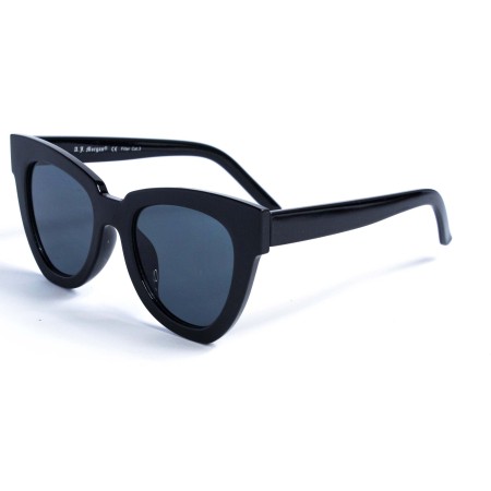 Женские сонцезащитные очки 12754 чёрные с чёрной линзой 