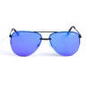 Жіночі сонцезахисні окуляри 12755 чорні з синьою лінзою 