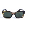 Женские сонцезащитные очки 12759 леопардовые с зелёной линзой 