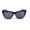 Женские сонцезащитные очки 12761 чёрные с темно-синий линзой 