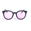 Женские сонцезащитные очки 12762 чёрные/золотые с розовой линзой 