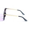 Женские сонцезащитные очки 12762 чёрные/золотые с розовой линзой 