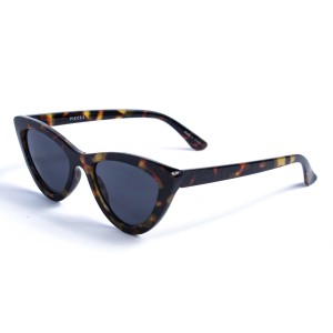 Женские сонцезащитные очки 12763 леопардовые с темно-синий линзой 