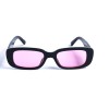 Женские сонцезащитные очки 12764 чёрные с розовой линзой 