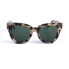 Жіночі сонцезахисні окуляри 12772 леопардові з зеленою лінзою 