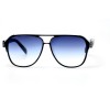 Женские сонцезащитные очки 10767 чёрные с синей линзой 