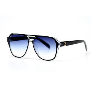 Жіночі сонцезахисні окуляри 10767 чорні з синьою лінзою 