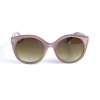 Женские сонцезащитные очки 12781 розовые с жёлтой линзой 