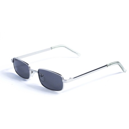 Жіночі сонцезахисні окуляри 12782 срібні з чорною лінзою 
