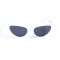 Женские сонцезащитные очки 12784 белые с чёрной линзой . Photo 2