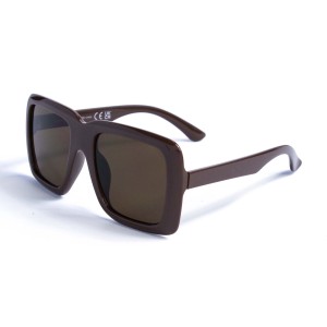 Женские сонцезащитные очки 12785 коричневые с коричневой линзой 