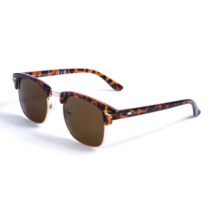 Женские сонцезащитные очки 12788 леопардовые с коричневой линзой 