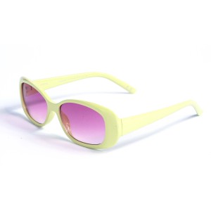 Женские сонцезащитные очки 12791 жёлтые с розовой линзой 