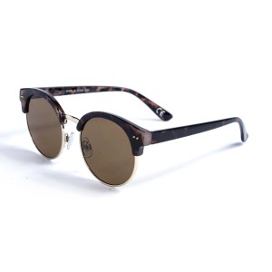 Женские сонцезащитные очки 12794 леопардовые с коричневой линзой 