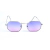 Жіночі сонцезахисні окуляри 12800 срібні з синьою градієнт лінзою 