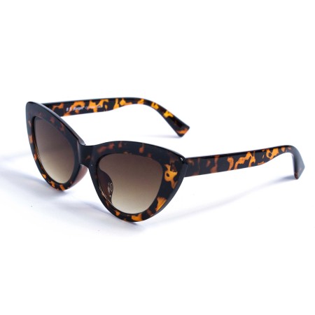 Жіночі сонцезахисні окуляри 12803 леопардові з коричневою лінзою 