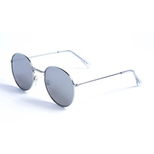 Женские сонцезащитные очки 12808 серебряные с ртутной линзой 