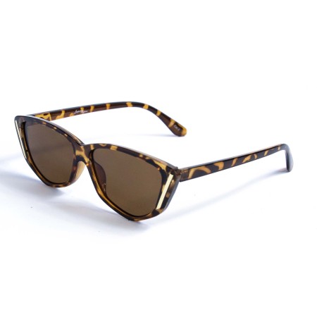 Женские сонцезащитные очки 12810 леопардовые с коричневой линзой 