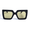 Женские сонцезащитные очки 12811 чёрные с жёлтой линзой 