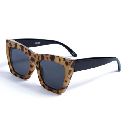 Жіночі сонцезахисні окуляри 12816 леопардові з чорною лінзою 