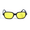 Женские сонцезащитные очки 12820 чёрные с жёлтой линзой 