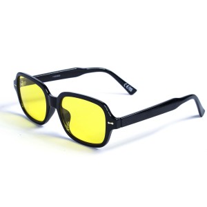 Жіночі сонцезахисні окуляри 12820 чорні з жовтою лінзою 