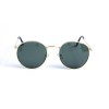 Женские сонцезащитные очки 12826 золотые с зелёной линзой 