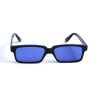Жіночі сонцезахисні окуляри 12828 чорні з синьою лінзою 