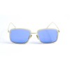 Жіночі сонцезахисні окуляри 12835 золоті з синьою лінзою 