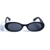 Женские сонцезащитные очки 12842 чёрные с чёрной линзой 