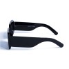 Женские сонцезащитные очки 12846 чёрные с чёрной линзой 