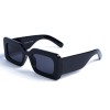 Женские сонцезащитные очки 12846 чёрные с чёрной линзой 
