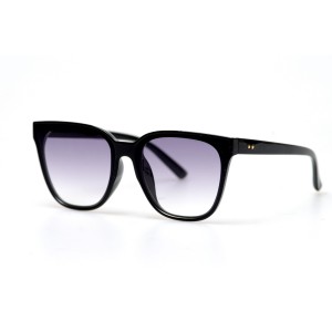 Женские сонцезащитные очки 10773 чёрные с фиолетовой линзой 