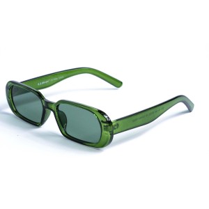 Женские сонцезащитные очки 12848 зелёные с зелёной линзой 