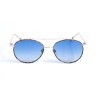 Жіночі сонцезахисні окуляри 12849 золоті з синьою градієнт лінзою 