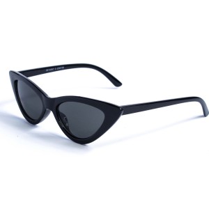 Женские сонцезащитные очки 12851 чёрные с чёрной линзой 