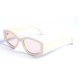 Женские сонцезащитные очки 12866 бежевые с бежевой линзой 