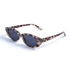 Женские сонцезащитные очки 12870 леопардовые с темно-синий линзой 