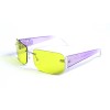 Женские сонцезащитные очки 12874 фиолетовые с жёлтой линзой 