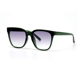 Женские сонцезащитные очки 10776 зелёные с фиолетовой линзой 
