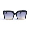 Женские сонцезащитные очки 12888 чёрные с чёрной градиент линзой 