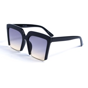 Женские сонцезащитные очки 12888 чёрные с чёрной градиент линзой 