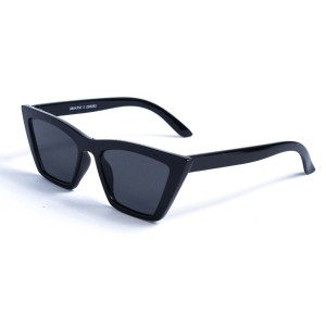 Женские сонцезащитные очки 12897 чёрные с чёрной линзой 
